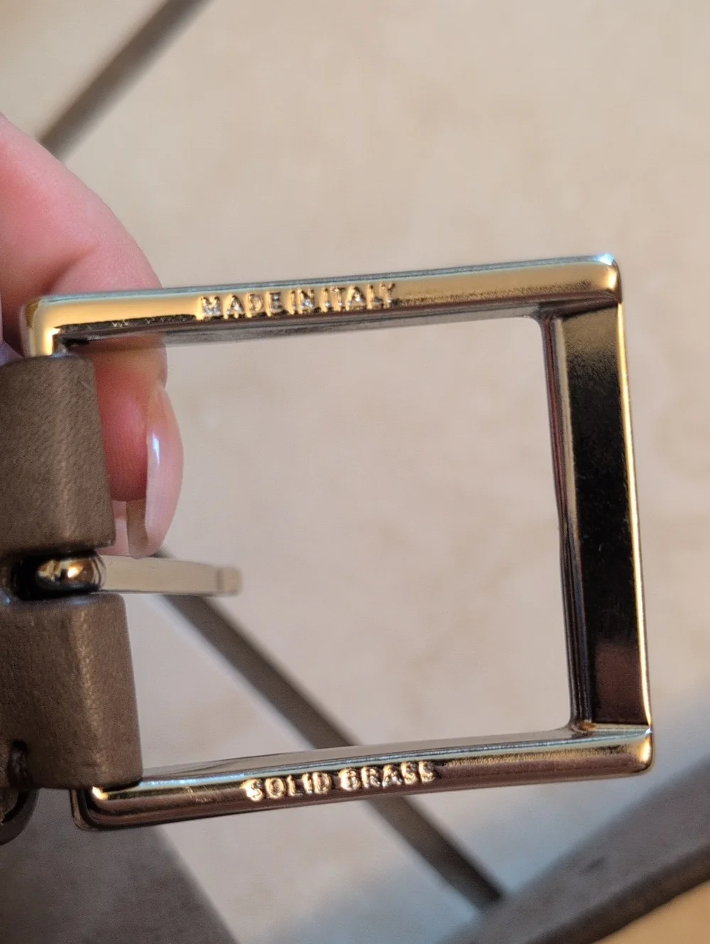 Sani Gualtiero Firenze Belt Bison Tan Brown Leather Genuine Brass Buckle 120